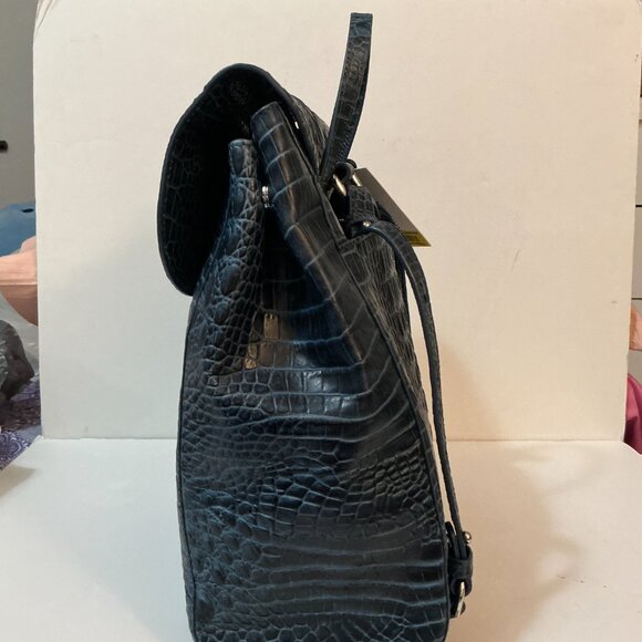 BRAHMIN Sadie Backpack Navy Tidewater Blue Leather NEW main image 8
